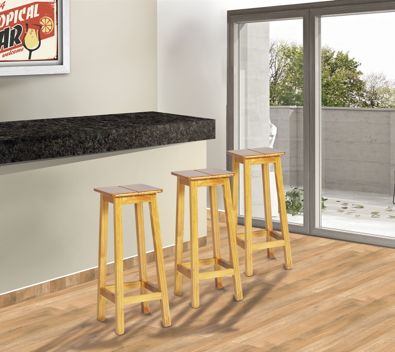 Banqueta Alta em Pinus